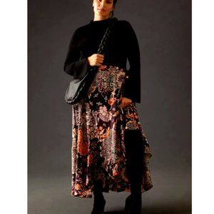 Anthropologie Maeve 2X NWT Ruffled Wrap Maxi Skirt Floral Ruffle Plus New